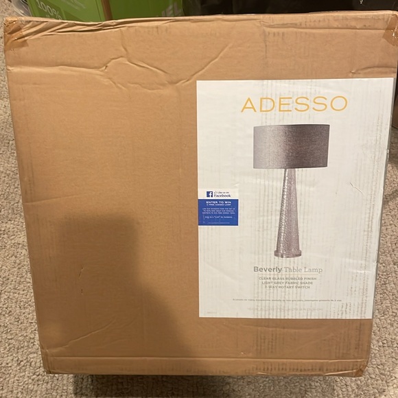Adesso Beverly bubble glass table lamp NEW - Picture 2 of 4